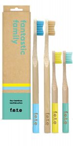 F.e.t.e. 3pl - Multi Pack BAMBOO Toothbrush Family Pack Multi Color 4 pk