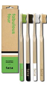 F.e.t.e. 3pl - Multi Pack Bamboo Toothbrush Fabulous Four Firm 4 pk