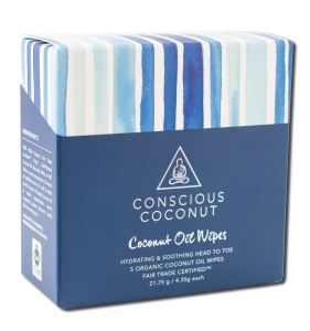 Conscious Coconut - Organic Coconut Oil Wipe Travel Pack 5 CT