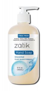 Zatik - Body Care Unscented Liquid Hand SOAP 12 oz