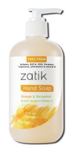 Zatik - Body Care Orange and Bergamot Liquid Hand SOAP 12 oz
