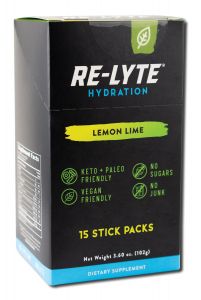 Notes CANDLEs - REDMOND RE-LYTE ELECTROLYTE DRINK MIX Lemon Lime 15 Stick Pack
