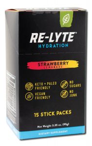 Notes CANDLEs - REDMOND RE-LYTE ELECTROLYTE DRINK MIX Strawberry Lemonade 15 Stick Pack