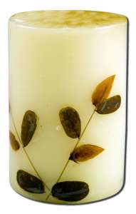 Auroshikha - Cylindrical (1.75 in x 2.75 in)(4.6 cm) FLOWER Candles Eucalyptus