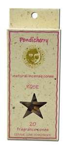 Pondicherry INCENSE - Cones (20 Cones) Rose
