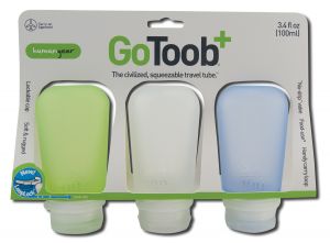 Humangear - go Toob+ 3 pk LARGE 3.4 oz Clear\/Green\/Blue