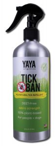 Yaya Organics - All Natural BUG REPELLENTs Tick Ban REPELLENT 16 oz