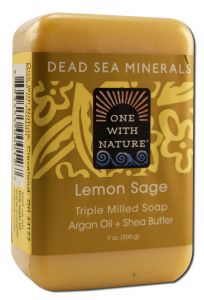 One With Nature Dead Sea Mineral Products - SOAP Lemon Sage 7 oz