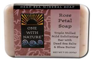One With Nature Dead Sea Mineral Products - SOAP Rose Petal 7 oz