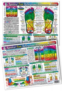 Inner Light Resources - Original Laminated Charts Foot Reflex Chart (RAINBOW coded) eaches