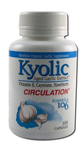 Kyolic Garlic Supplements - Formula #106 - Garlic w\/Vit E & Hawthorn Berries Formula 106-100 caps