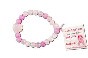 Zorbitz Inc. - Pink United BRACELETs Pink United Rose Quartz BRACELET-Good Luck\/Pink Jade Lotus Flo